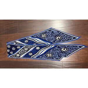 Oscar de la Renta Blue, black and white scarf